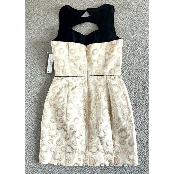 Corey Lynn Calter Mini Dress Metallic Gold Silk Top and Lining Sheath - Picture 2 of 16